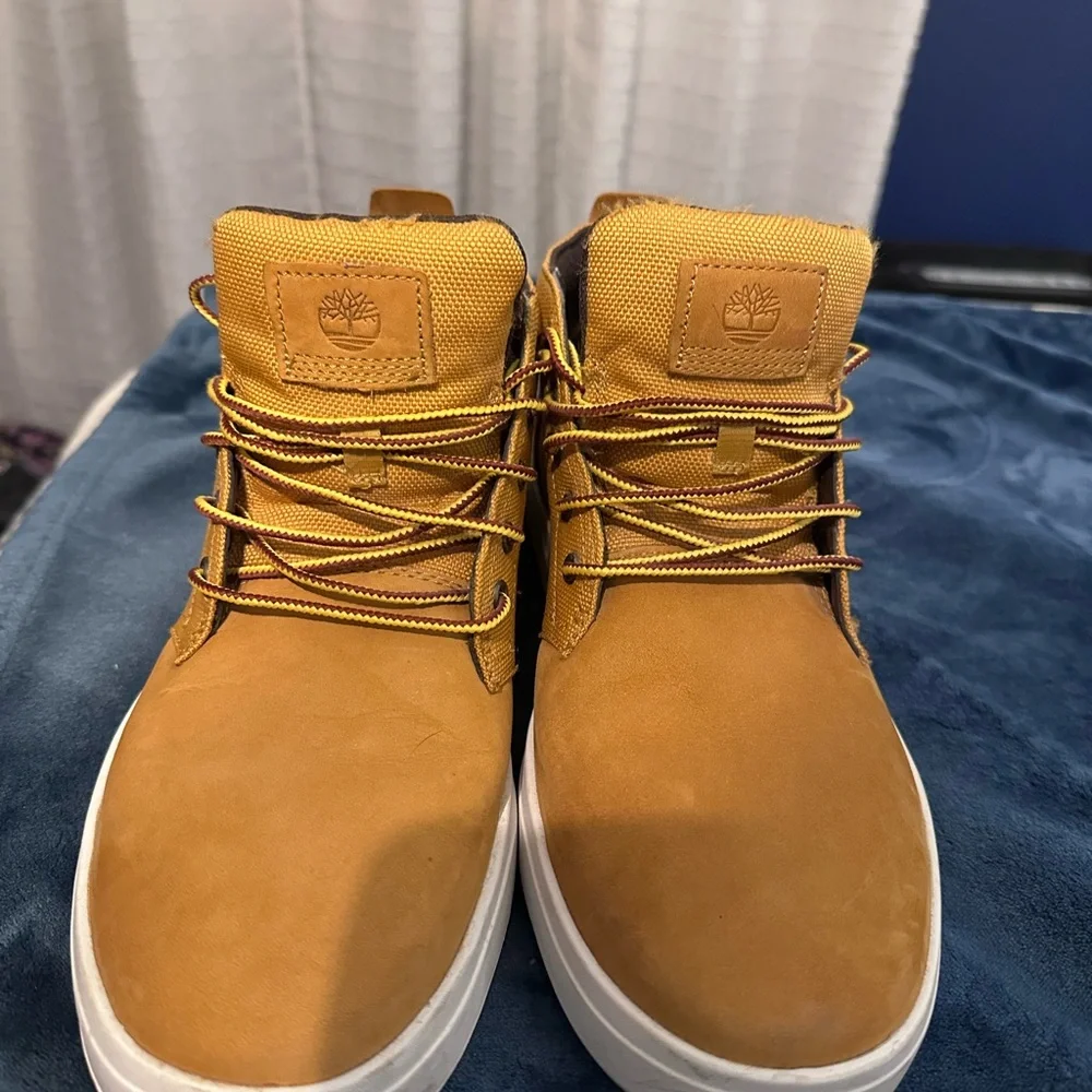 Timberland Davis Square Chukka Mens Wheat Nubuck Canvas Boots A1OI3 Size 10.5